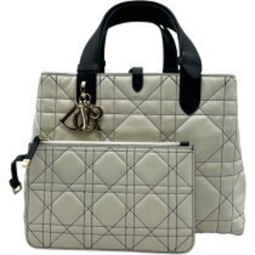 Dior Black Toujours Christian White Handbag Calfskin - Picture 2 of 10